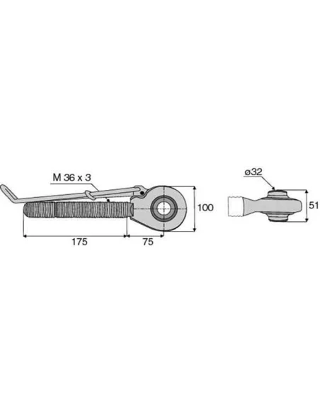 rotule filetage droite cat 3