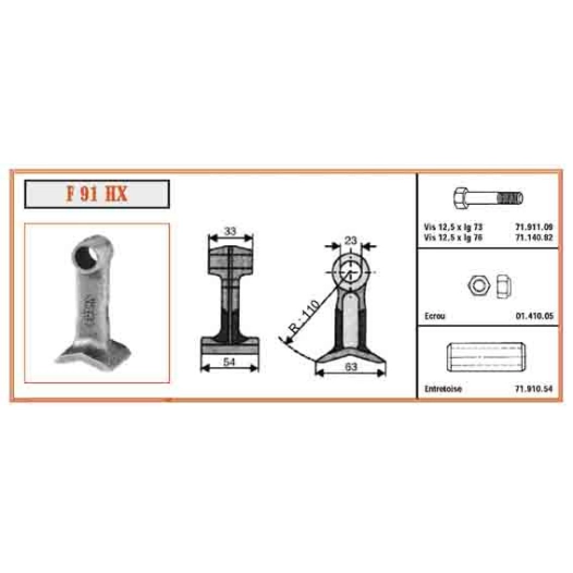 marteau f91hx - 7191320 - lc 54 lt 33 r 110 ø 23