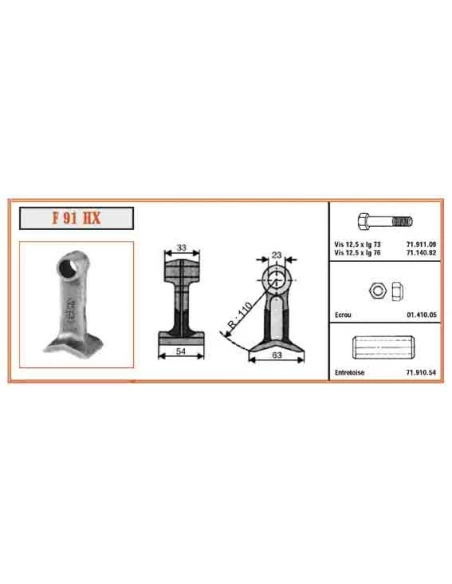 marteau f91hx - 7191320 - lc 54 lt 33 r 110 ø 23