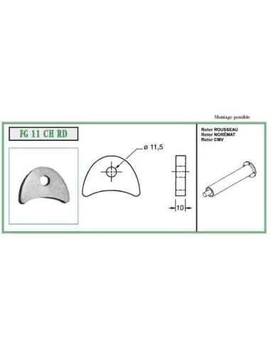 element de chape ronde a souder fg 11 chrd