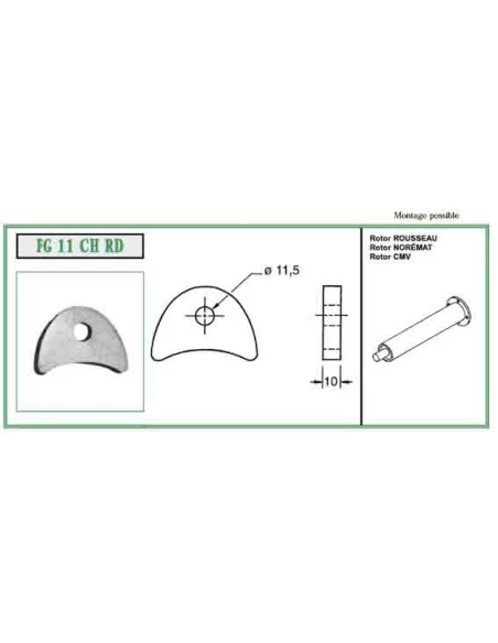 element de chape ronde a souder fg 11 chrd