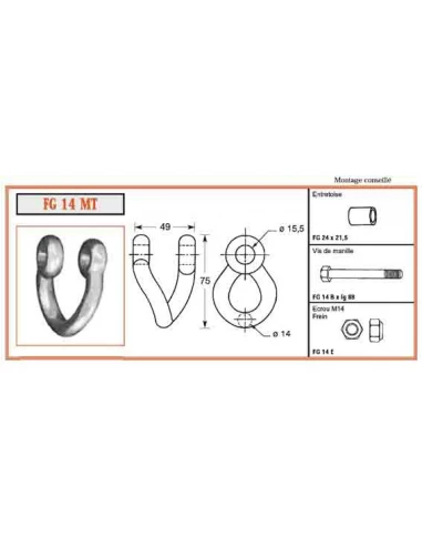 manille torse fg 11 mt ø11.5 ecart 42