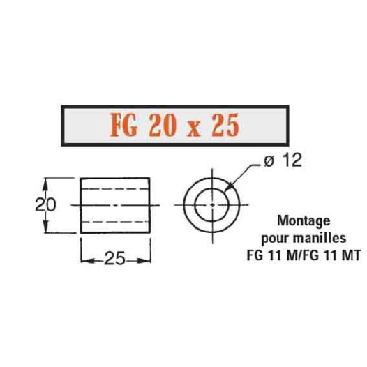 entretoise fg 20 x 25