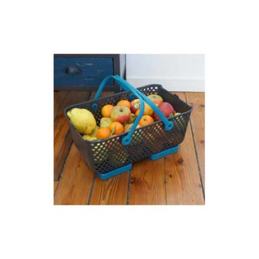 panier kajo 4l gris/turquoise 24x20x15