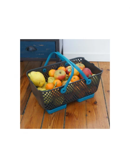 panier kajo 4l gris/turquoise 24x20x15