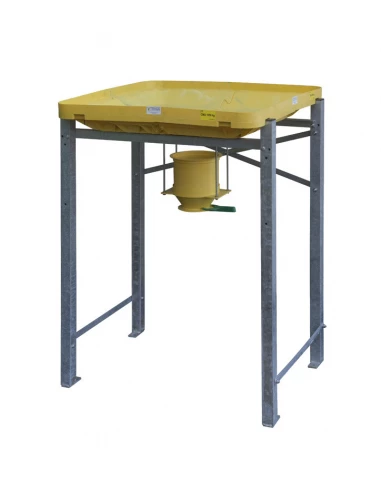 Table modulobag avec cylindre amovible pour bigbag avec goulotte