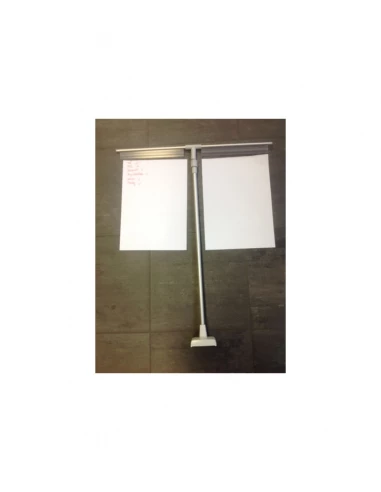 support affiche double bas 500mm - haut 1000mm - gris - aimante