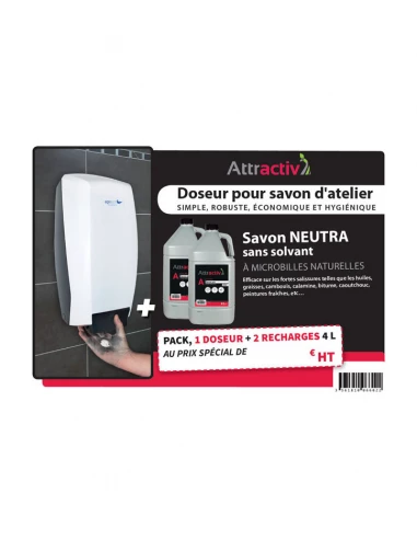 kit doseur distributeur savon + 2 recharges - remplace 0706000110