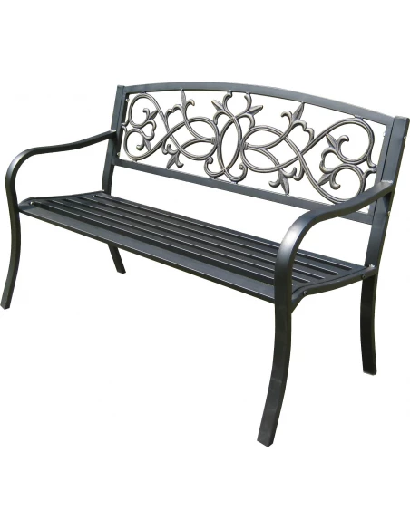 Banc Mexico Acier/Fonte 2 Places + Coussin