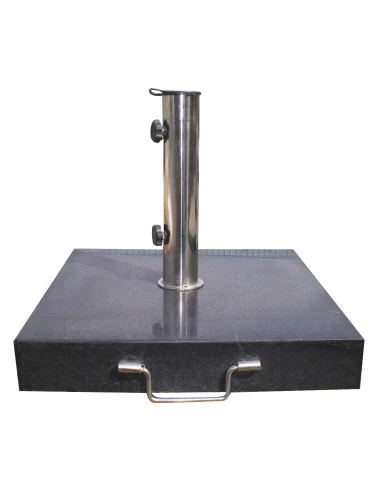 Pied Parasol Granit Noir Poli Carre 40 Kg