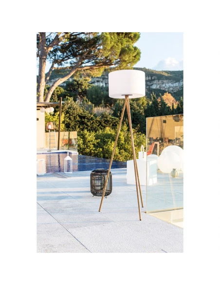 lampadaire tamboury wood