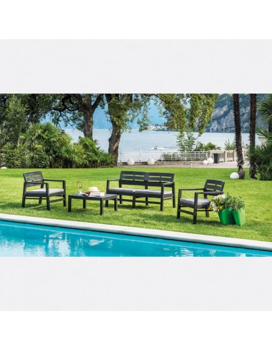 Salon de jardin bas java avec coussins