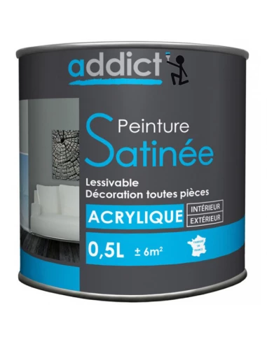 Peinture Acrylique satin 0.5 litre abricot - ADDICT