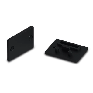 capuchon en aluminium pour diffuseur ppma pour ruban led alu-epoxy - sans trou de câble - noir