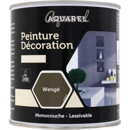 Peinture aquarel décoration intérieure velours 0,5 l wengé