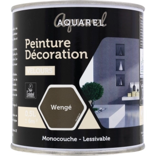 Peinture aquarel décoration intérieure velours 0,5 l wengé