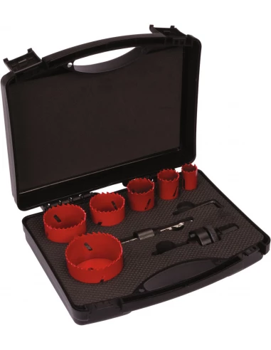 Kit complet trépan hss bimétal spécial électricien 44 - 51 - 65 p 35 mm