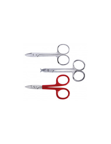 Ciseaux inox electriciens 110 mm - lames courbées crantées