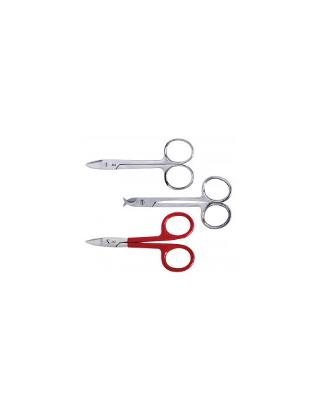 Ciseaux inox electriciens 110 mm - lames droites crantées