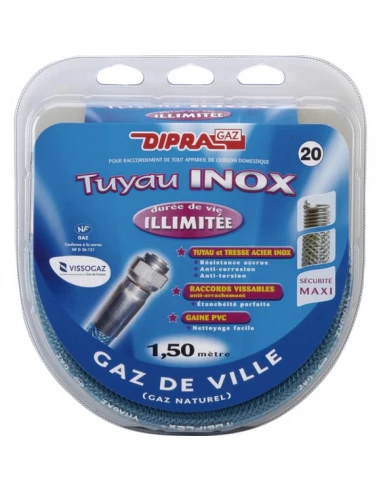 073150 flexible inox 1 5m ultima gaz naturel