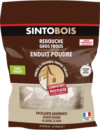 Rebouche gros trous enduit poudre 1 kg - Sintobois