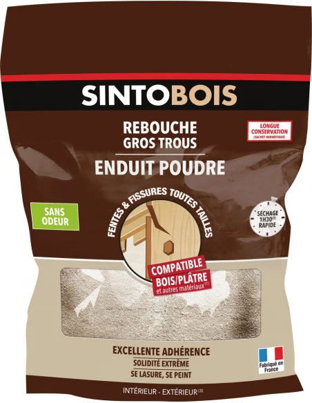 Rebouche gros trous enduit poudre 1 kg - Sintobois