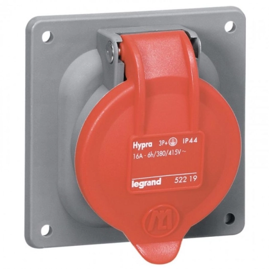 Socle tableau Hypra rouge IP44 Legrand 32a 3p+n+t