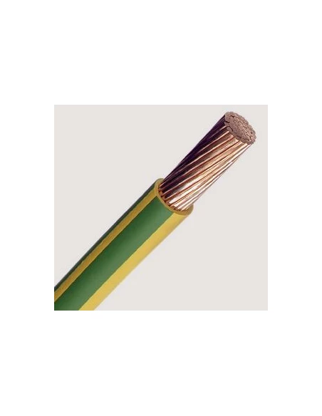 Fil h07v-r 25mm2 vert/jaune vendu au mêtre