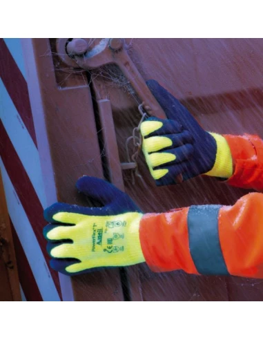 12 gant powerflex t hi viz jaunetricote enduit cote paume lg 255 taille