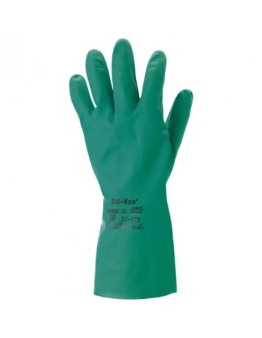 12 gant sol-vex nitrile non supporte suede lg 33 cm ep. 0.38 vert t 9