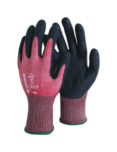 10 gant paume enduite nitrile mousse + picots