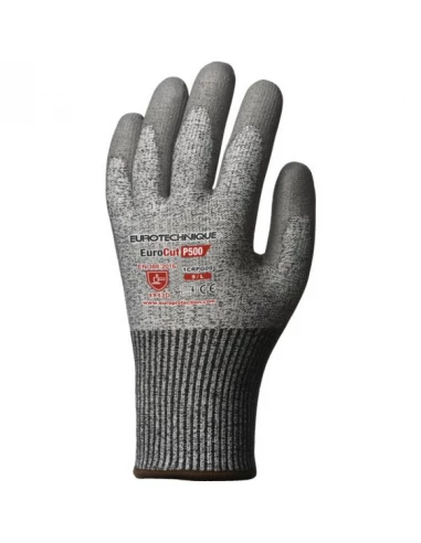 gants hppe coupure 6 tricot gris enduction de la paume polyurethane t11