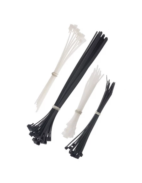 colliers x70 reutilisables (20x3,6-140 blanc +20x4,8-200 noir+15x200-7,6 blanc+1