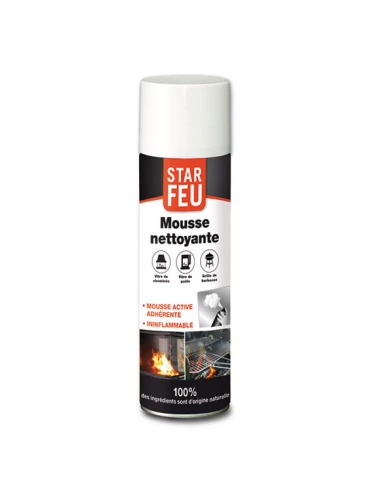 Mousse aerosol nettoyante pour vitre de cheminée - STARFEU