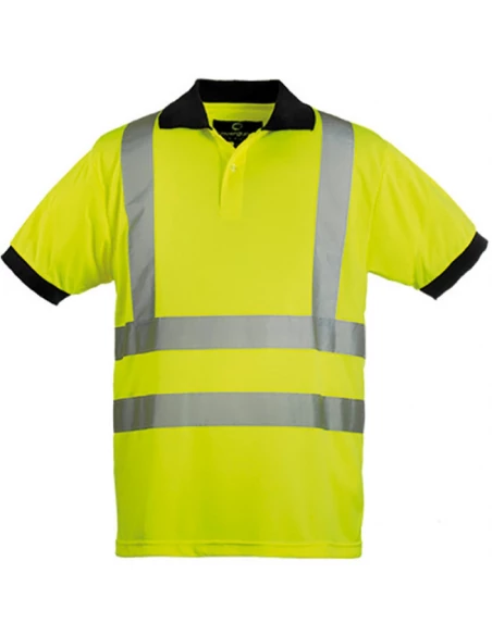 tee shirt yard col v hivi jaune fluo l 19876-ja-l