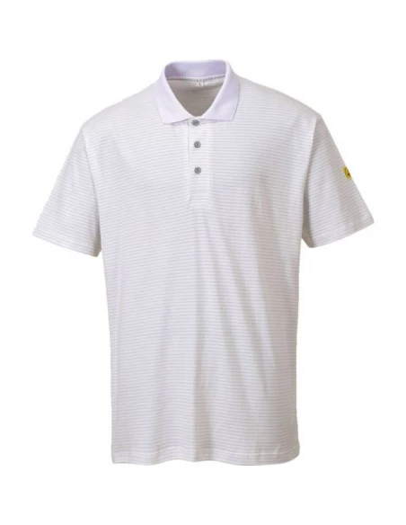Polo antistatique ESD couleur : Blanc taille S - PORTWEST