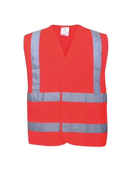 Gilet Hi-Vis Baudrier & Double Ceinture couleur : Rouge taille XX/3X - PORTWEST