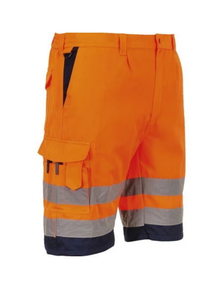 Bermuda HiVis Poly-coton couleur : Jaune/Gris taille M - PORTWEST
