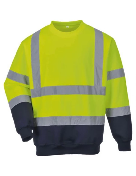 Sweatshirt bicolore HiVis couleur : Orange/Marine taille M - PORTWEST