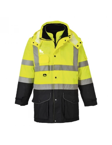 Parka Haute-Visibilité 7-en-1 Traffic Contrast couleur : Jaune/Marine taille S - PORTWEST