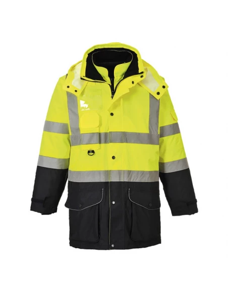 Parka Haute-Visibilité 7-en-1 Traffic Contrast couleur : Jaune/Marine taille 4XL - PORTWEST