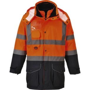 Parka Haute-Visibilité 7-en-1 Traffic Contrast couleur : Orange/Marine taille XXL - PORTWEST
