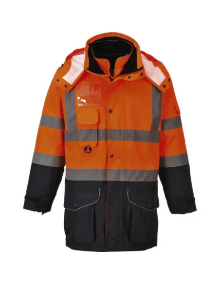 Parka Haute-Visibilité 7-en-1 Traffic Contrast couleur : Orange/Marine taille 4XL - PORTWEST