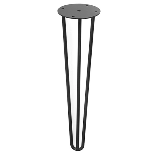 Pied acier en epingle 3 tiges diam 8 h400 mm noir