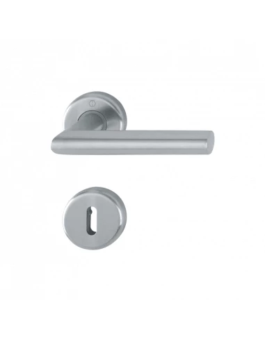 Poignée de porte garniture en inox sur rosaces utrecht monobloc - hoppe