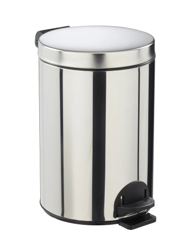 poubelle à pedale sanelia - seau antibacterien - 3l - inox