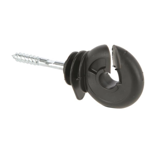 isolateur à vis avec crochet noir (25 pièce)