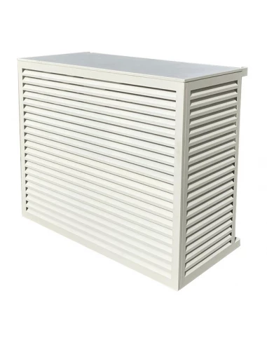 Cache Climatiseur au sol Taille L en Aluminium Blanc 9010