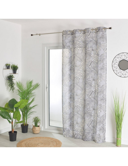 Voilage Imprimé Gris Design moderne gris imprimé - dechelette