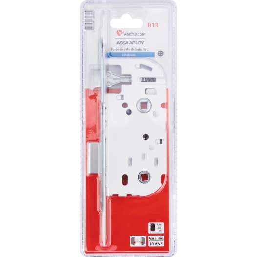 Serrure à encastrer bec de cane à condamnation axe 40mm - Assa Abloy